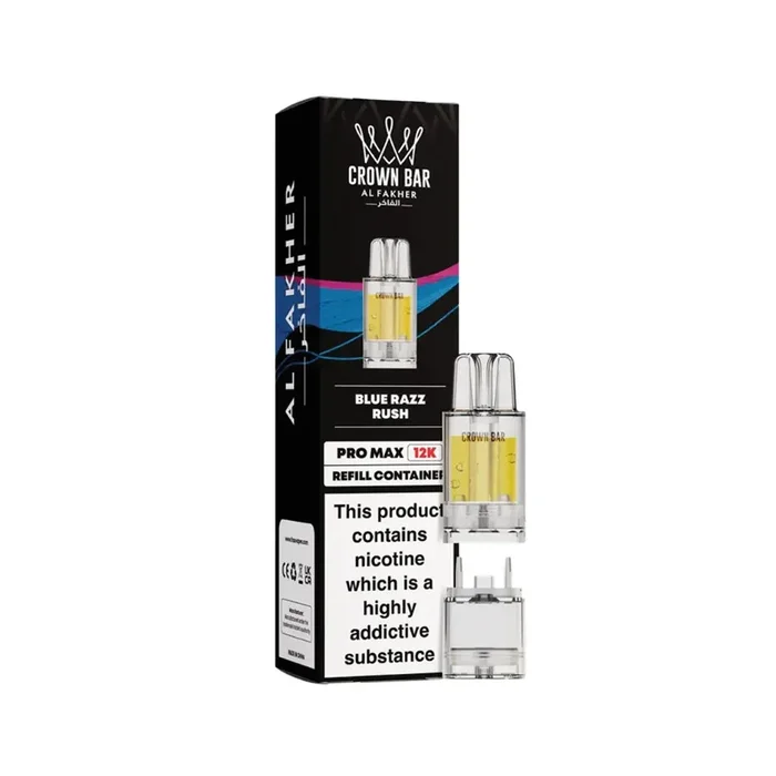 Al Fakher Crown Bar Pro Max 12K Blue Razz Rush Refill Pods