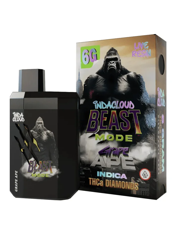 Grape Ape IndaCloud Beast Mode THCA Live Resin Diamonds Disposable 6G